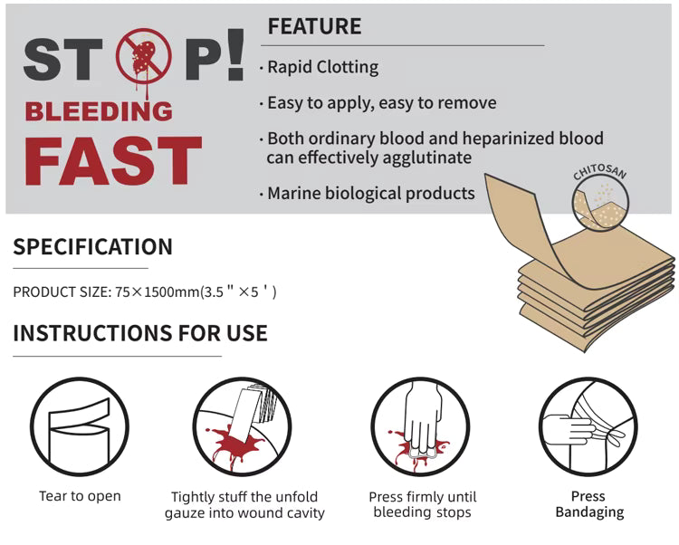 Rhino Rescue Chitosan Hemostatic Gauze